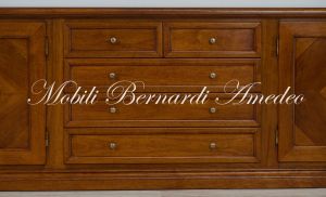 Removable living room furniture in walnut wood with classic style doors and drawers